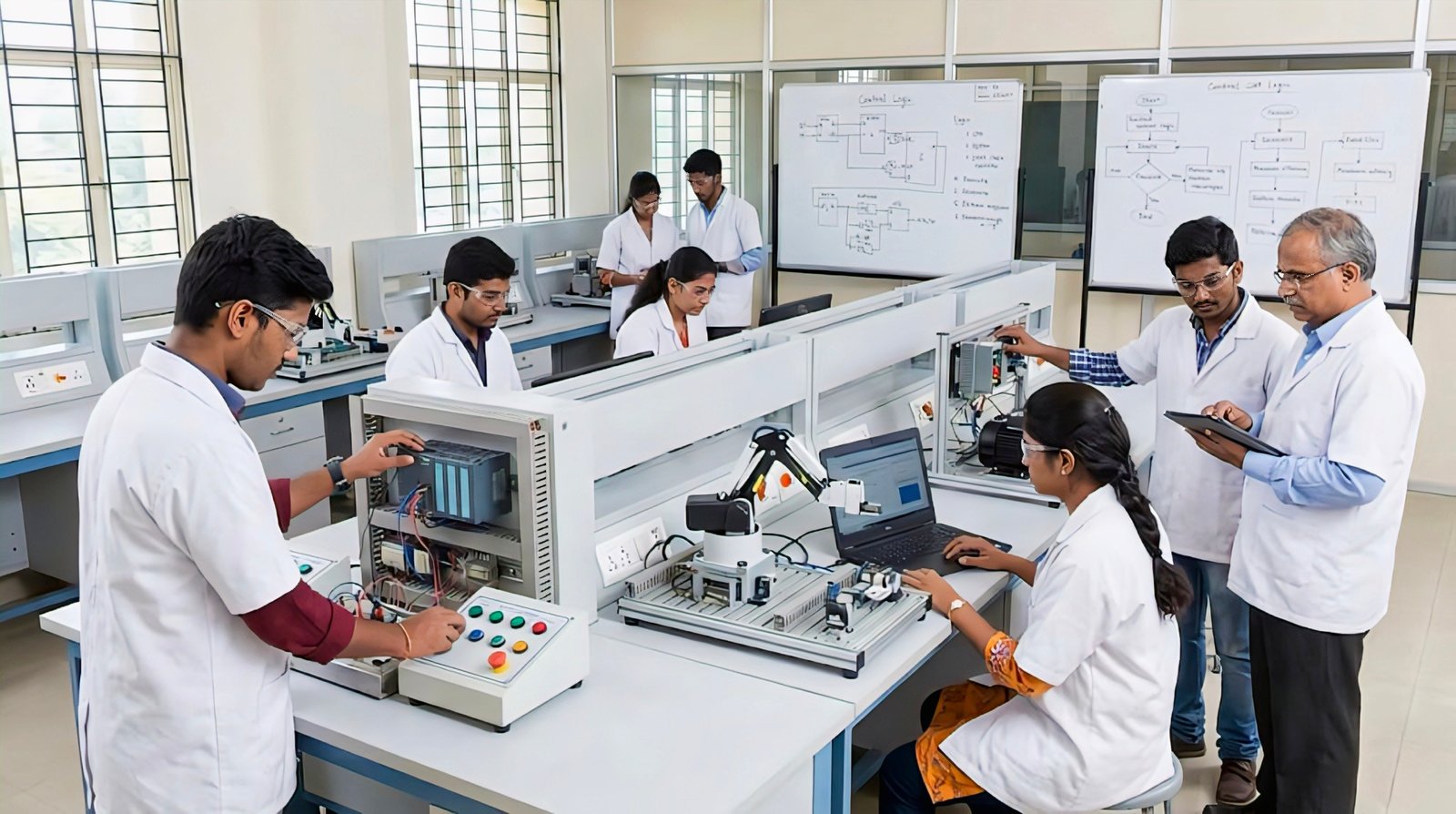 Automation and research lab with industrial systems